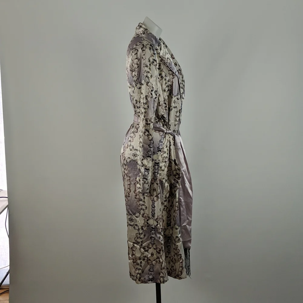 Peter Alexander Dressing Gown Robe Size Small Purple Abstract Pattern Belt - Picture 5 of 9